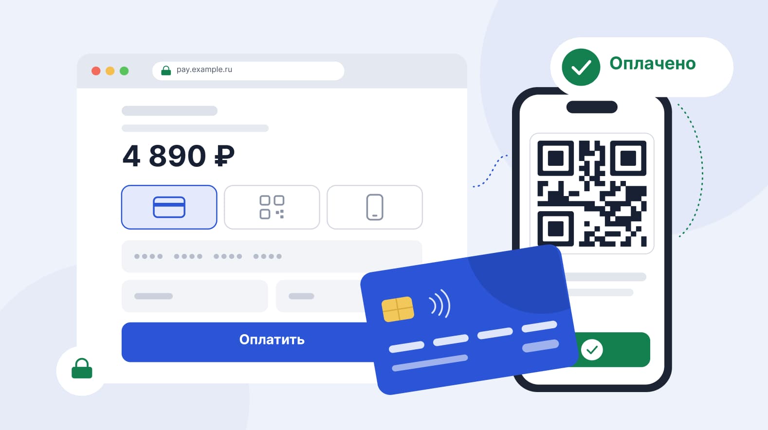 Оплата на сайте через интернет-эквайринг: платёжная форма, банковская карта и оплата по QR-коду СБП