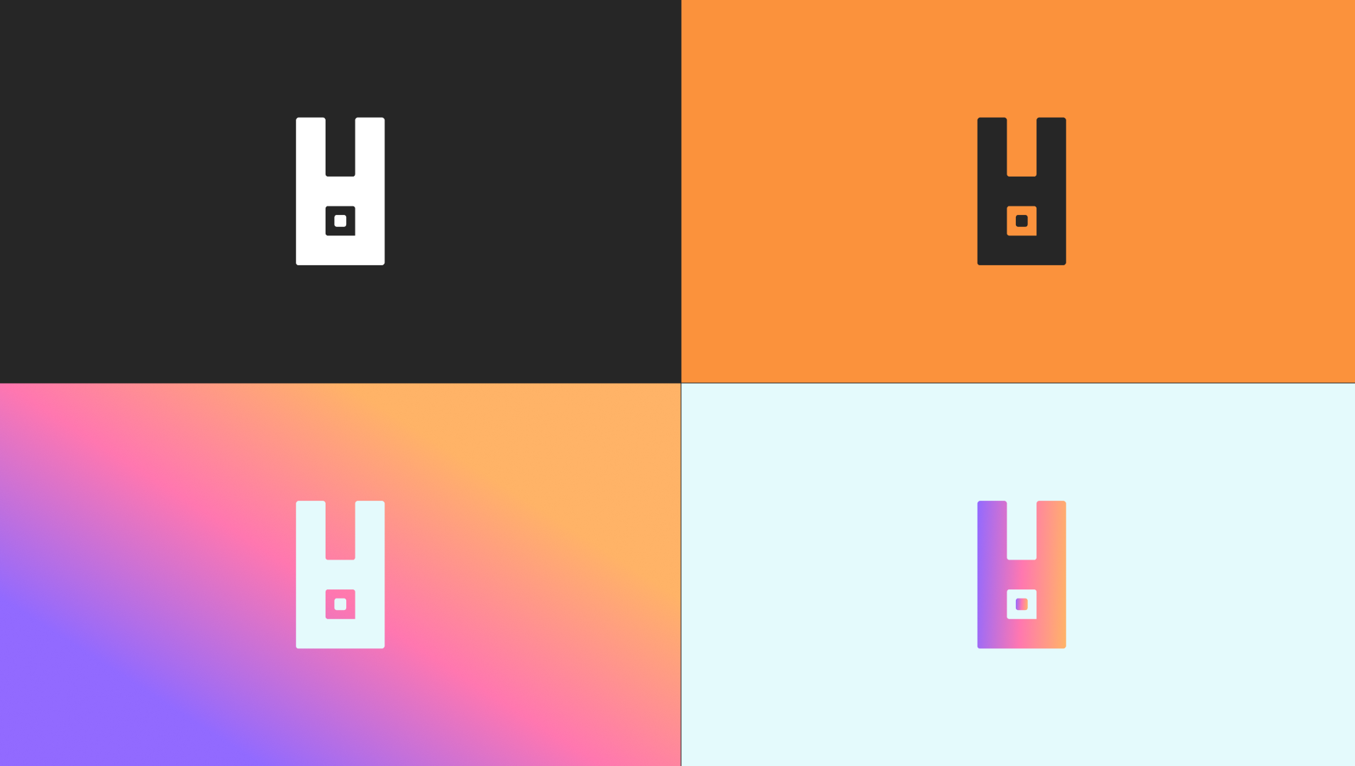 Коллаж ключевых скетчей и вариантов логотипа Landing Heroes