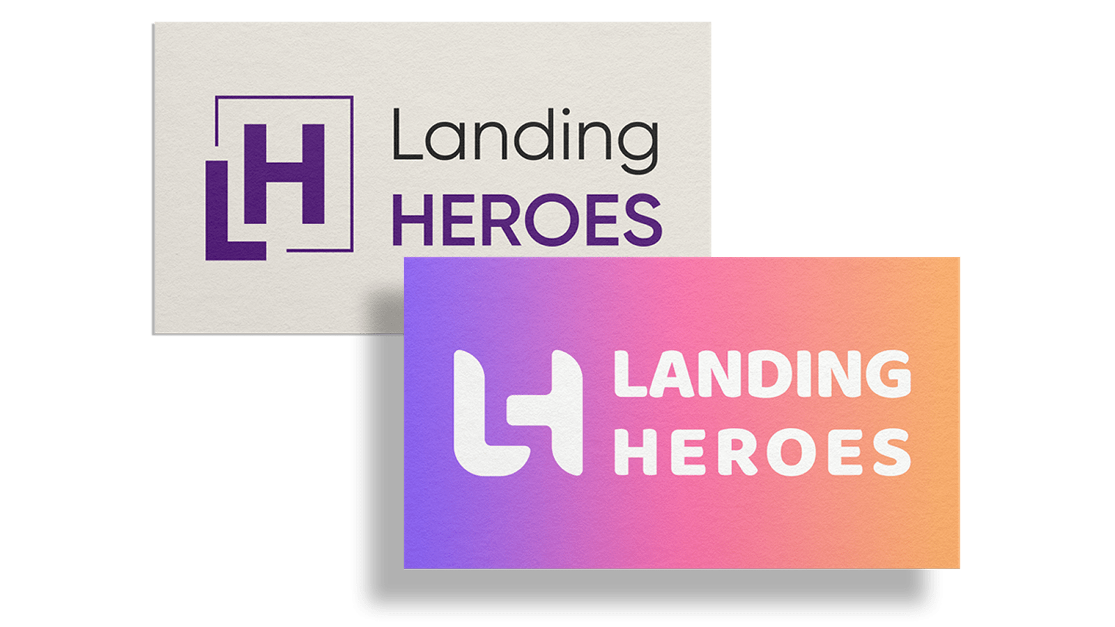 Сравнение старого и нового логотипа Landing Heroes